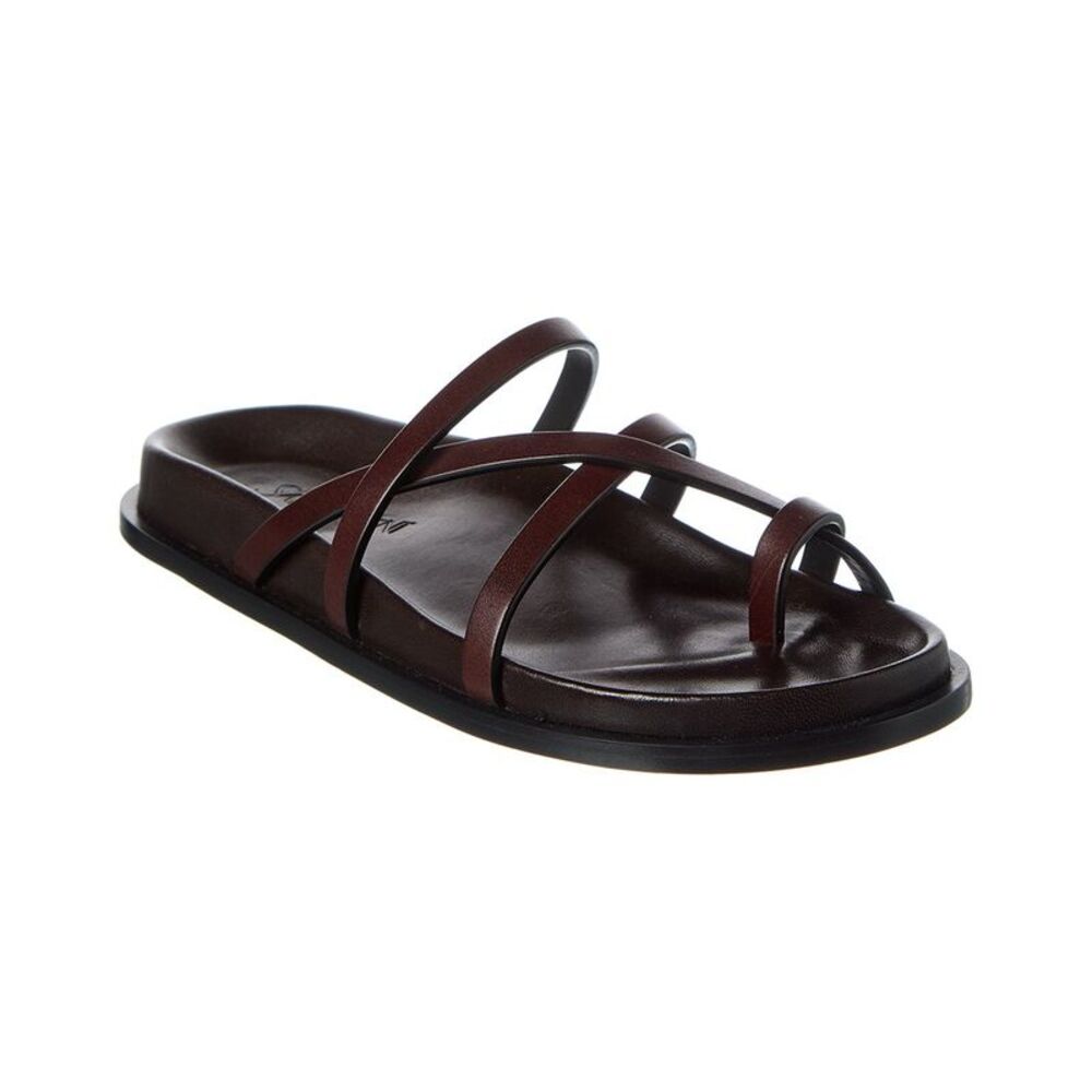 Saint Laurent Nichols Leather Sandal, Brown